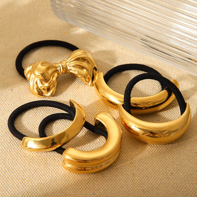 Simple Style Classic Style Women's Geometric Semi-Circular Arc Bow Knot 304 Stainless Steel Titanium Steel Hair Tie