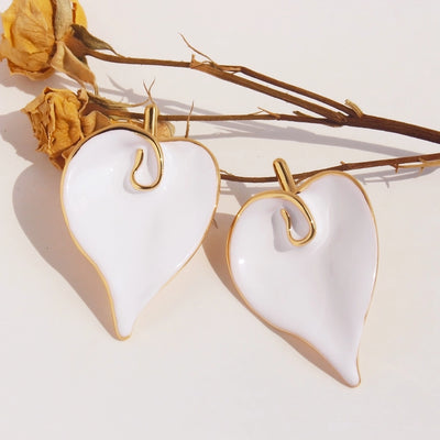 1 Pair Wedding Simple Style Classic Style Heart Shape Brass 24K Gold Plated Drop Earrings