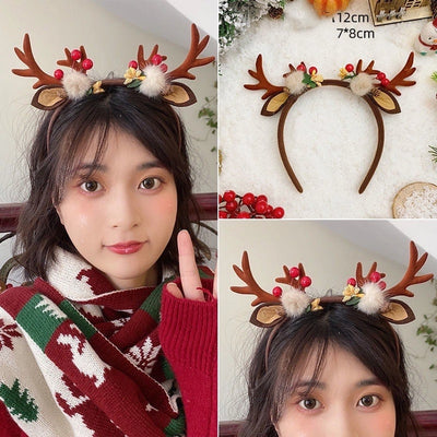 Christmas Cute Sweet Women's Antlers Imitation Antlers Flocking Hair Band