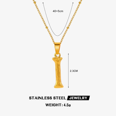 Jewelry Simple Style Cool Style letter 304 Stainless Steel 18K Gold Plated Plating Pendant Necklace