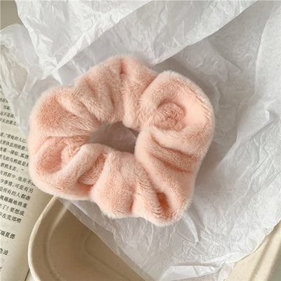 Autumn and Winter New Super Comfortable Plush Bowel Ring Head Rope Mao Mao Large Bowel Ring Fairy Style  Head Rope Internet Celebrant Hair Accessories