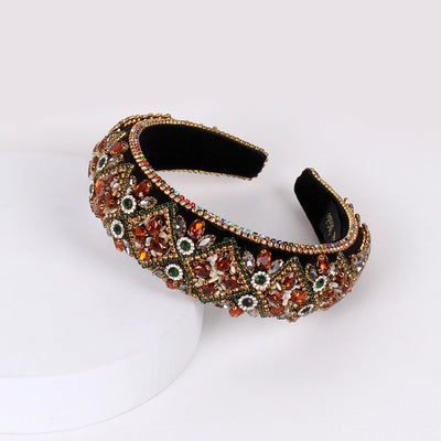 baroque style u shape sponge inlay rhinestones pearl hair band 1 piece