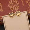 1 Pair Simple Style Commute Heart Shape Inlay 304 Stainless Steel Gem 18K Gold Plated Ear Studs