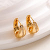 1 Pair Simple Style Commute Geometric Plating Inlay Copper Zircon Earrings