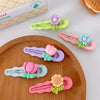 cute spring and summer new frosted flower duckbill clip Tulip hairpin candy color side clip  headdress for women