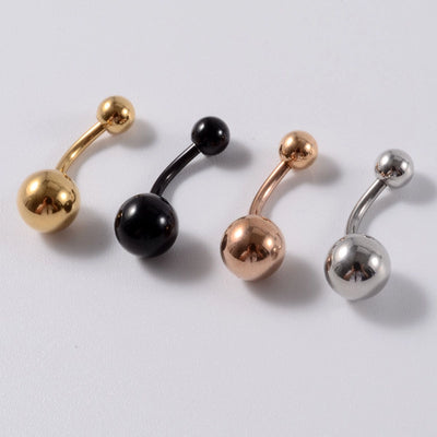 1 Piece Belly Rings Casual Vacation Round 304 Stainless Steel Imitation Pearl Polishing Inlay Natural Stone Zircon 18K Gold Plated