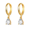 1 Pair Elegant Simple Style Geometric Copper Zircon 24K Gold Plated Drop Earrings Ear Cuffs