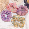 hair ring rural style small floral hair ring french retro lattice head rope rubber band  headdress