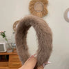 Autumn and Winter Essential New Mink-like Solid Color Classic Multi-Color Headdress Hair Hoop Hairpin Sweet Hairband Female Complex Fashion