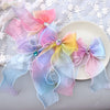 cartoon style bow knot organza rhinestone hair clip