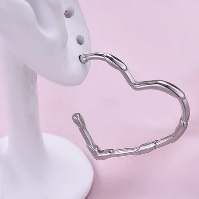 1 Pair Simple Style Classic Style Heart Shape Plating 304 Stainless Steel Ear Studs