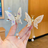 cute fashion sweet butterfly alloy metal artificial pearls hair clip