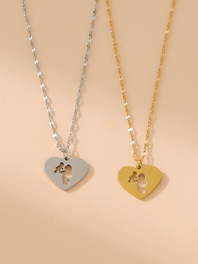 Jewelry Simple Style Classic Style Human Heart Shape 304 Stainless Steel 18K Gold Plated Hollow Out Stainless Steel Necklaces