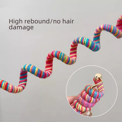 Wool telephone line head rope hair braiding artifact  new rubber band Japanese straight hair band dopamine hair accessories