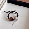 Early Autumn New Design Sense Pearl Headband Headdress Highly Elastic Rubber Band Advanced Ponytail Hair Ring Hairware