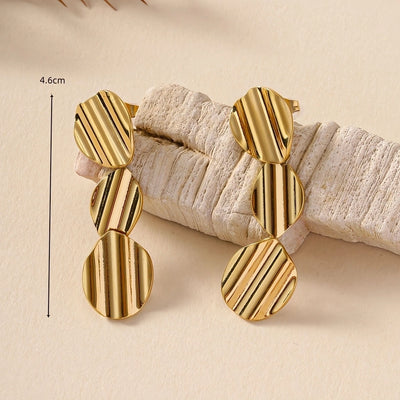 1 Pair Simple Style Classic Style Geometric Flower 304 Stainless Steel 18K Gold Plated Drop Earrings Ear Studs