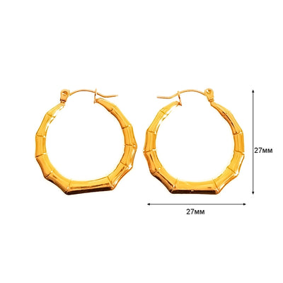 1 Pair Basic Simple Style Classic Style U Shape Geometric Round Plating Titanium Steel Earrings