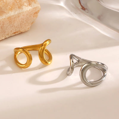 Jewelry Simple Style Classic Style Solid Color 304 Stainless Steel 18K Gold Plated Plating Open Rings