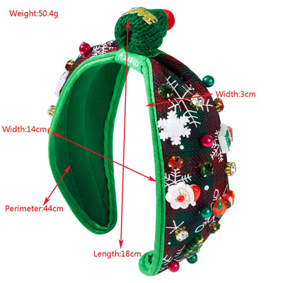 Christmas Elegant Classic Style Women's Santa Claus Snowflake Alloy Inlay Resin Rhinestones Hair Band