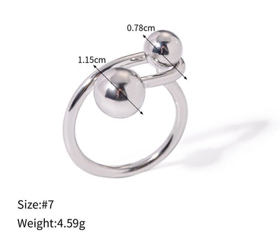 Jewelry Simple Style Geometric Round Titanium Steel Open Rings