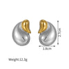 1 Pair Simple Style Geometric Water Droplets Heart Shape Patchwork 304 Stainless Steel 18K Gold Plated Ear Studs