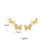 1 Pair French Style Simple Style Butterfly Copper Zircon 24K Gold Plated Drop Earrings Ear Studs