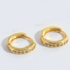 1 Pair Elegant Simple Style Commute Geometric Copper Zircon 14K Gold Plated Earrings