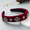 baroque retro pearl rhinestone flannel sponge hair band