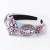 classic style round cloth + rhinestone inlay rhinestones hair band