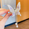 cute fashion sweet butterfly alloy metal artificial pearls hair clip