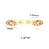 1 Pair Hip-Hop French Style Cool Style Devil's Eye Star Irregular Copper Zircon 24K Gold Plated Hoop Earrings Drop Earrings Ear Cuffs