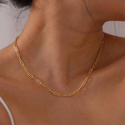 Jewelry Simple Style chain 304 Stainless Steel 18K Gold Plated Plating Necklace