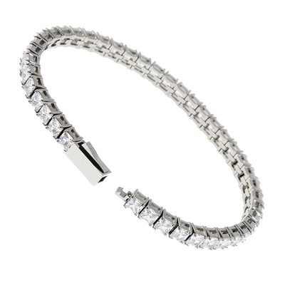 Shiny Solid Color 316L Stainless Steel  Zircon Tennis Bracelet In Bulk