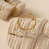 Jewelry Simple Style Geometric 304 Stainless Steel Freshwater Pearl 18K Gold Plated Inlay Rings