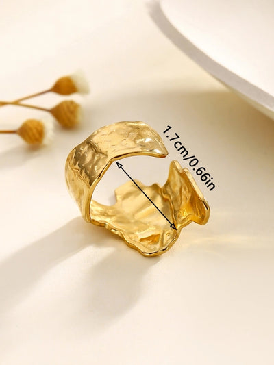 Jewelry Simple Style Irregular Solid Color 304 Stainless Steel Open Rings