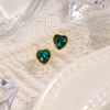 1 Pair Sweet Simple Style Heart Shape Inlay 304 Stainless Steel Diamond 14K Gold Plated Ear Studs