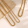 Jewelry Simple Style chain Twist 304 Stainless Steel 18K Gold Plated Plating Necklace