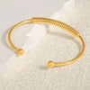 304 Stainless Steel European and American Coil Bracelet Female 18K Gold Niche High Sense C- Shaped Open Adjustable Bracelet in Stock