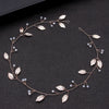 sweet bride golden headdress leaves pearl hairband hair accessories