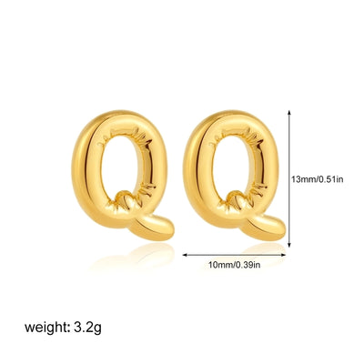 1 Pair Classic Style Letter 304 Stainless Steel Ear Studs