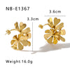 Jewelry Simple Style Classic Style Flower 304 Stainless Steel 18K Gold Plated Open Rings