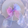 cartoon style bow knot organza rhinestone hair clip