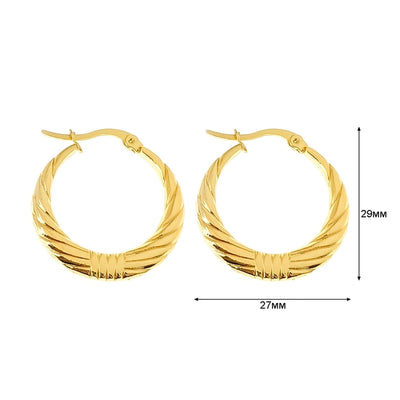 1 Pair Basic Simple Style Classic Style U Shape Geometric Round Plating Titanium Steel Earrings