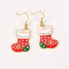 Christmas earrings money bag gift box hat shoes gloves scarf party earrings