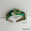 baroque style solid color cloth handmade diamond hair band