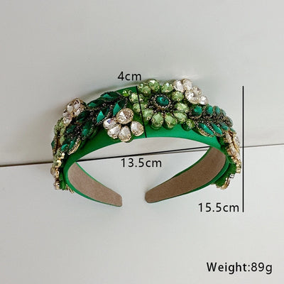 baroque style solid color cloth handmade diamond hair band