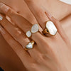 Jewelry Simple Style Geometric 304 Stainless Steel Shell 18K Gold Plated Inlay Rings