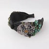 casual vacation flower cloth inlay rhinestones hair band