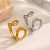 Jewelry Simple Style Classic Style Solid Color 304 Stainless Steel 18K Gold Plated Plating Open Rings