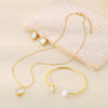 Jewelry Simple Style Commute Round 304 Stainless Steel 18K Gold Plated Jewelry Set